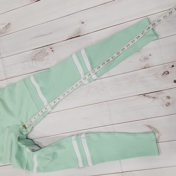 Alo Yoga High Waist Legit Leggings Size Small Mint Green and White Strip… - Picture 8 of 9
